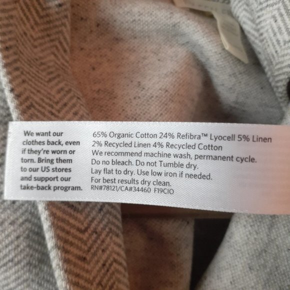 Eileen Fisher Organic Cotton Herringbone Duster Long Jacket - PL - Picture 6 of 11